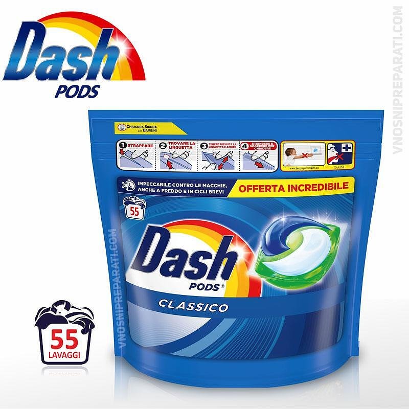 Dash Pods Classico капсули за пране 55 пр