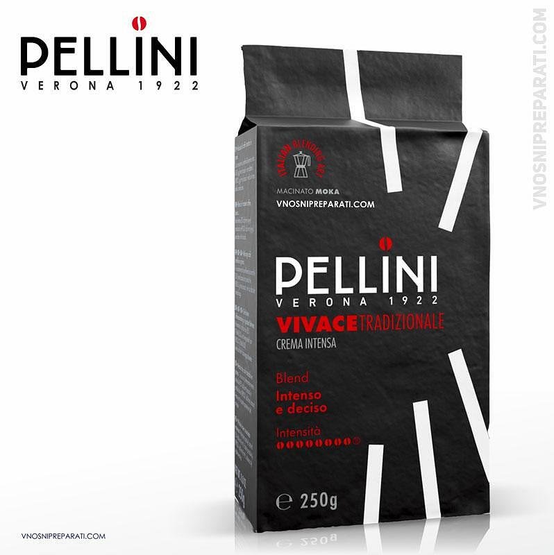 Pellini vivace tradizionale coffee crema intesa мляно кафе 250 гр